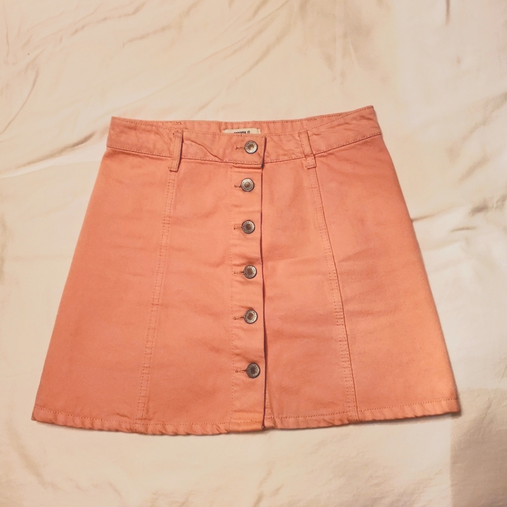 Pink Denim Mini Skirt